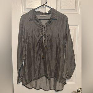 Karen Hart gray blouse‎ Small